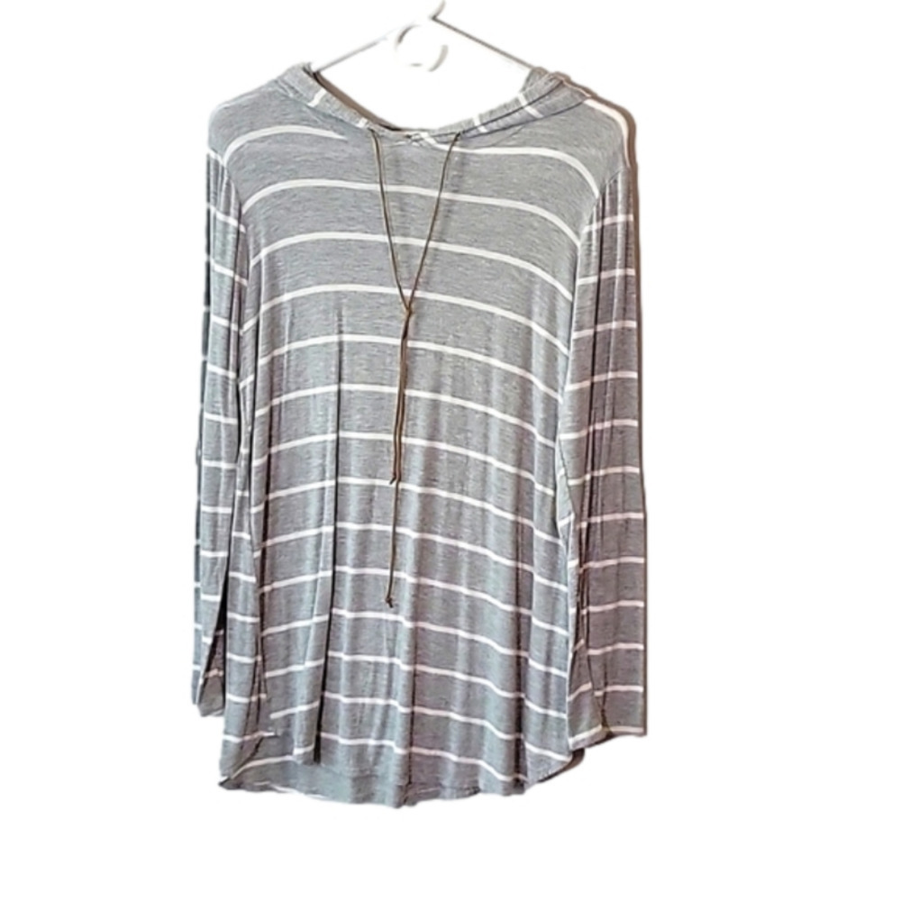 THERUSTICRACK, sriped, gray, light hoodie, with elbow patch